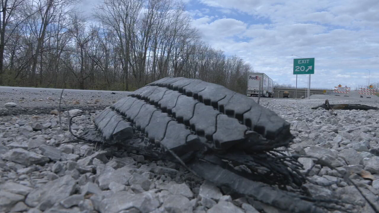 Pothole blamed for numerous flat tires Monday morning on Interstate 71 in Oldham County